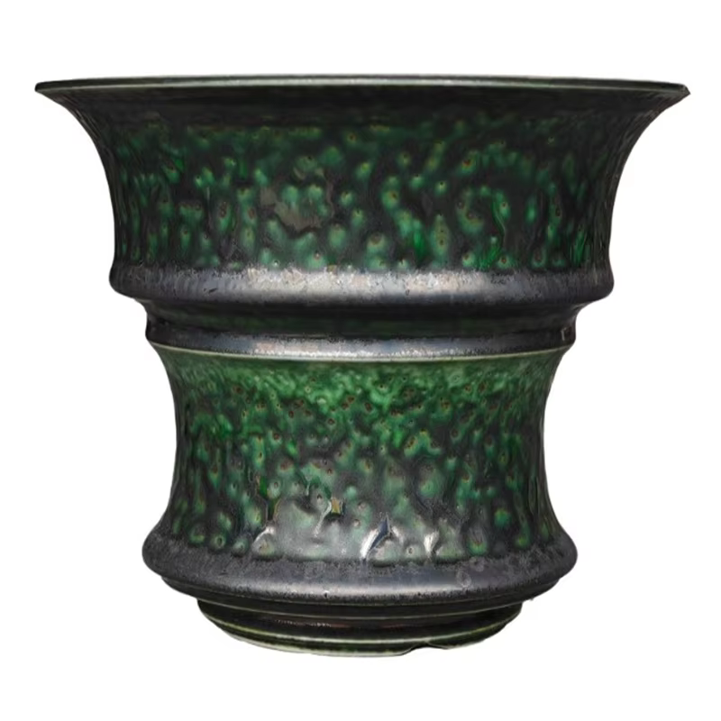 ‌ Pot en porcelaine vert algue pour plantes grimpantes