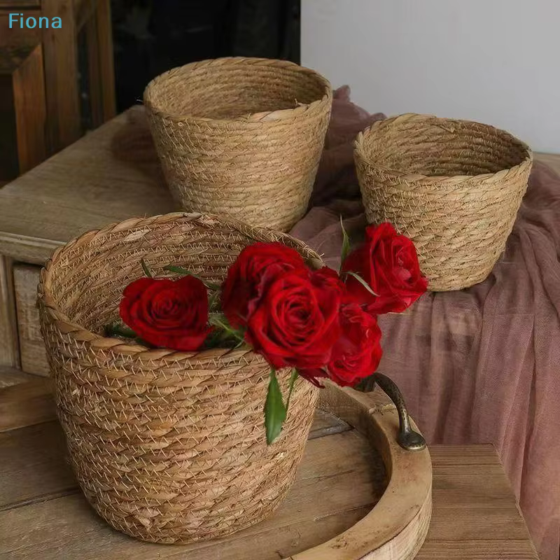 ✔ Panier de fleurs en rotin tressé