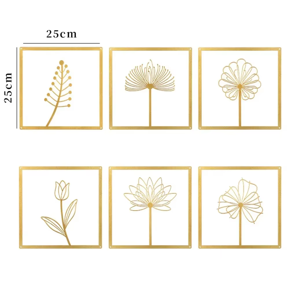 Nordique fleur métal mur Art macramé mur pendentif décor salon suspendus