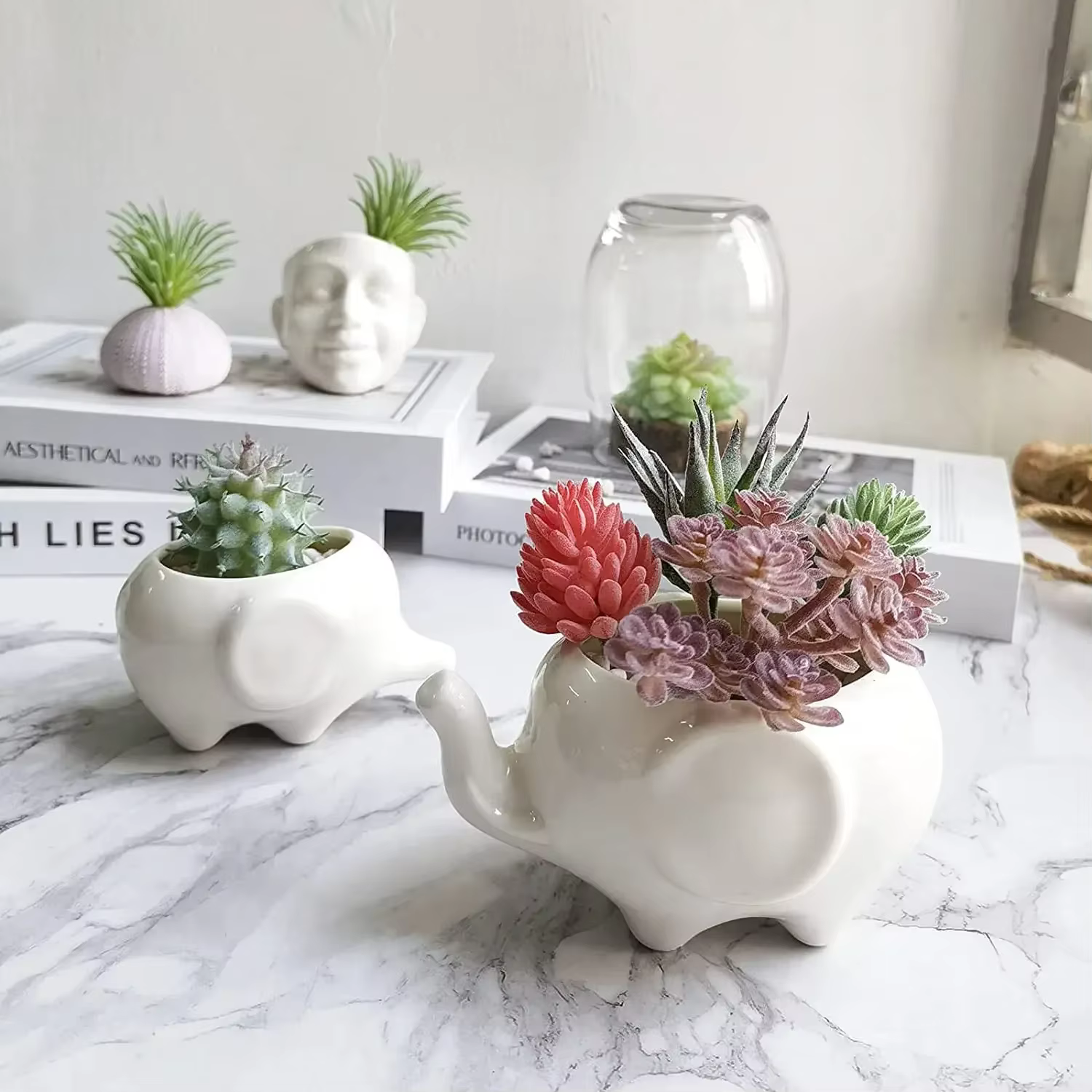 Petites plantes succulentes artificielles