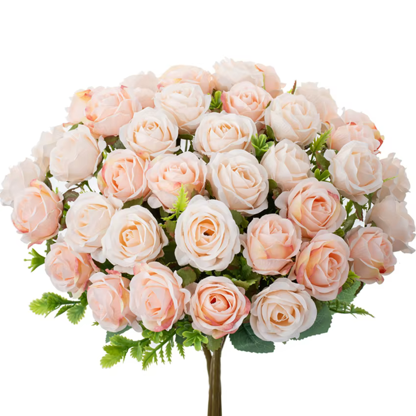 Fleurs artificielles Soie Rose Bricolage Mariage Bouque Nuptiale Jardin Roses Arche Maison Chambre Festival Décoration Couronnes Photographie Accessoires