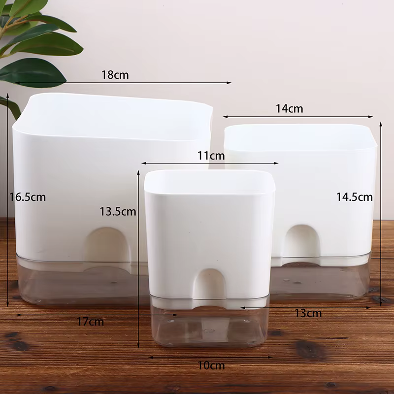 Magnetic Self Watering Plant Pot Plastic Flowerpot With Absorbent Cotton Rope Double Deck Lazy Garden Pot