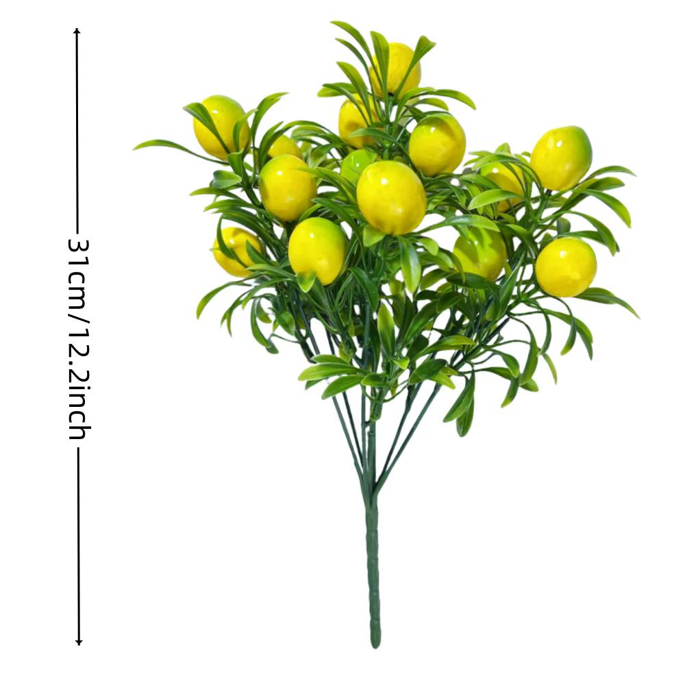 4 plantes artificielles de citron jaune pour la décoration intérieure et extérieure