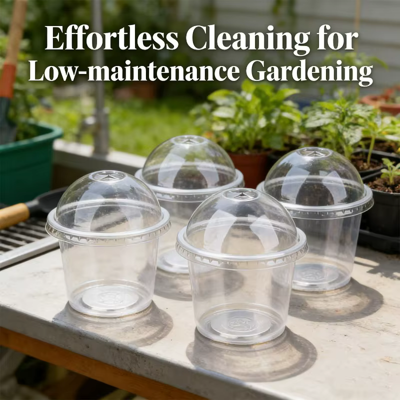 Pots de pépinière transparents avec couvercles