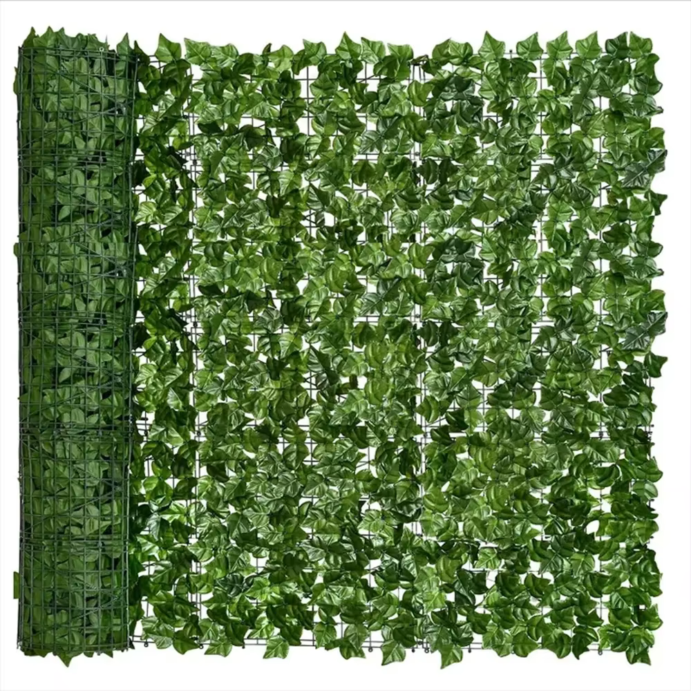 Panneaux de clôture à feuilles vertes