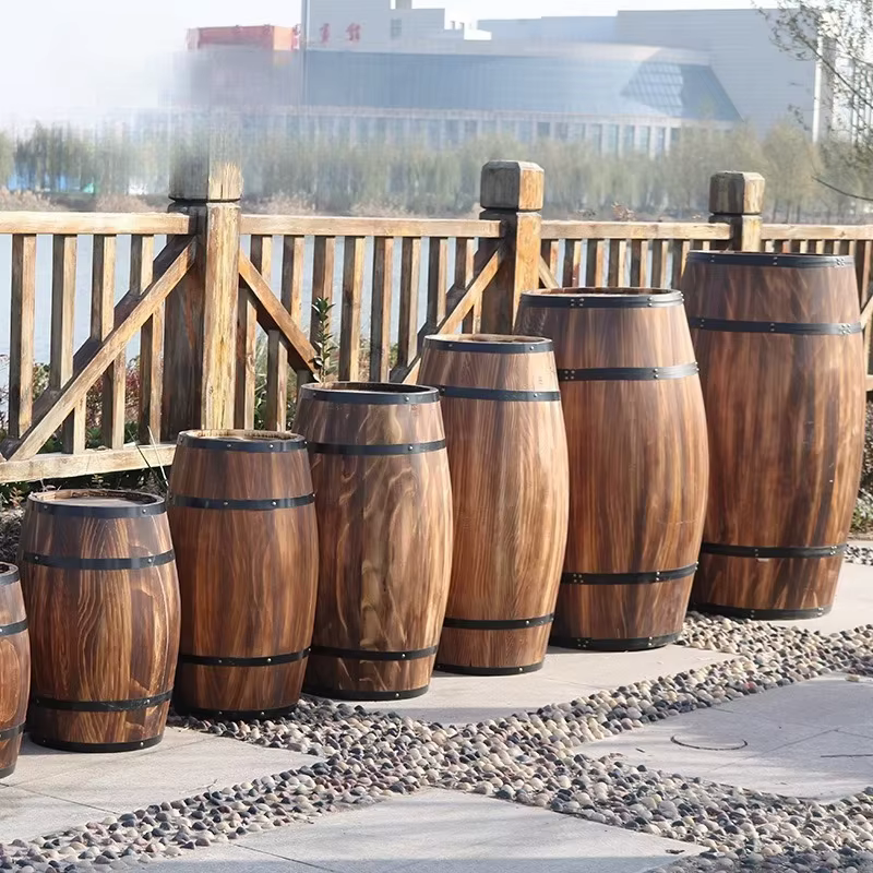 Décor rustique de baril de vin
