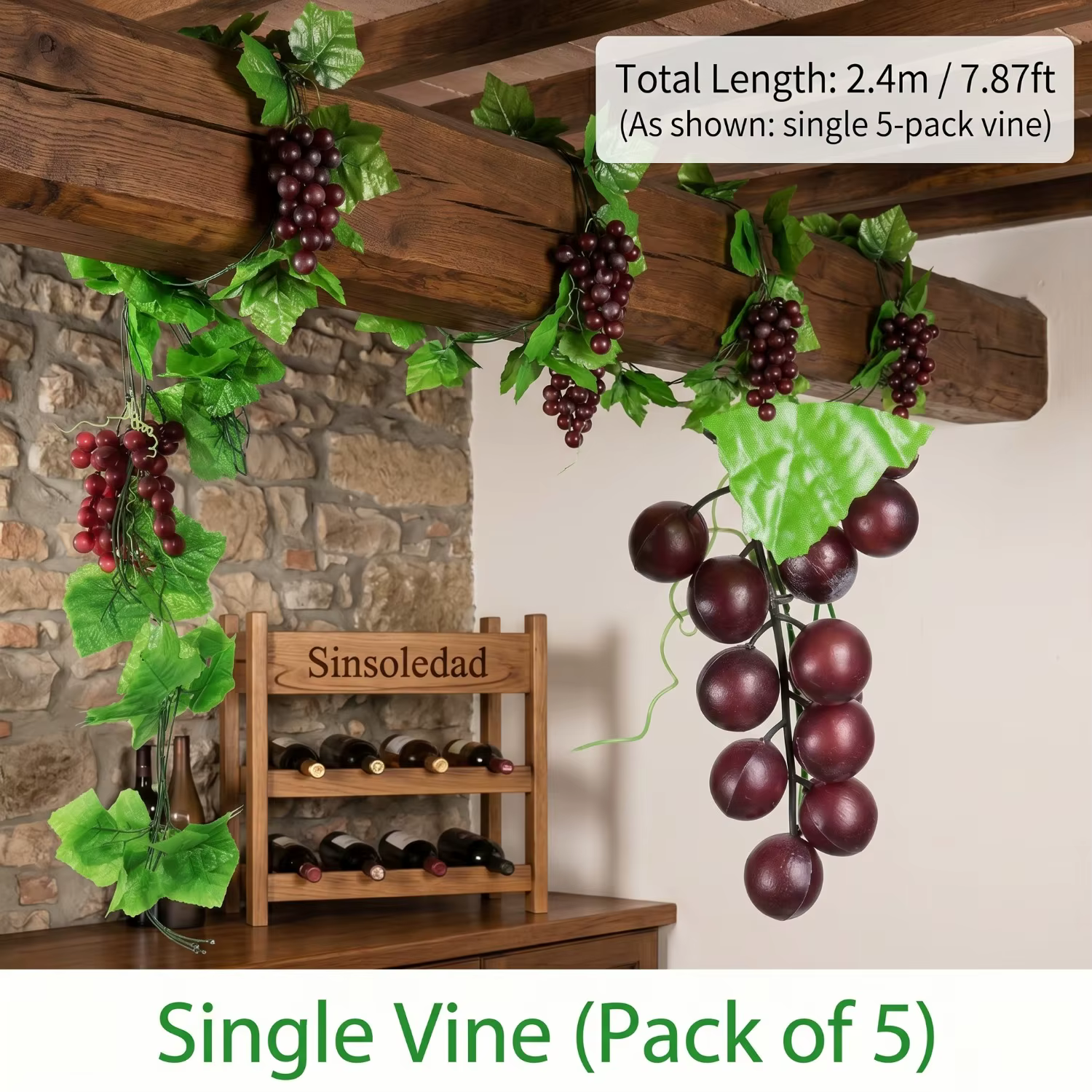 Guirlande de fausses feuilles de vigne