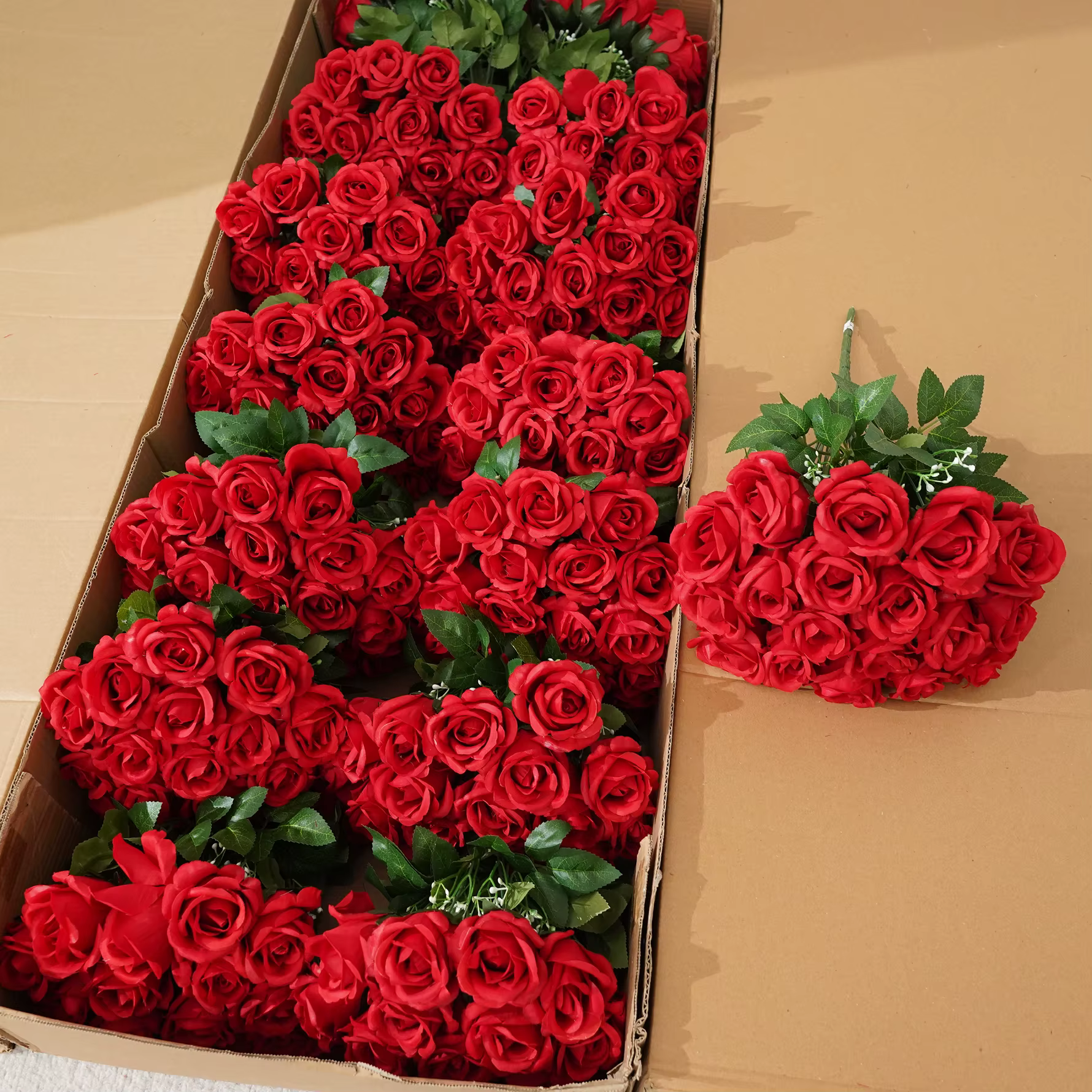 HMEOT H4168 Bouquets de roses artificielles à 18 têtes pour arrangements floraux de mariage