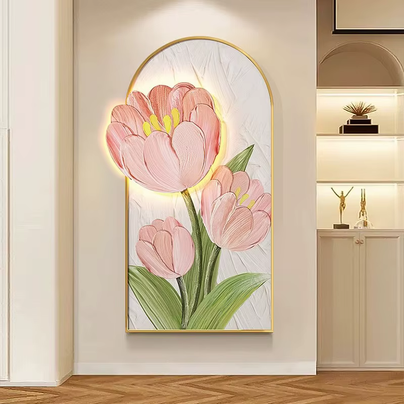 Lampe murale LED moderne à motif floral pour couloir intérieur, hall d'entrée, salon, décoration intérieure, lustre, peinture suspendue, éclairage mural