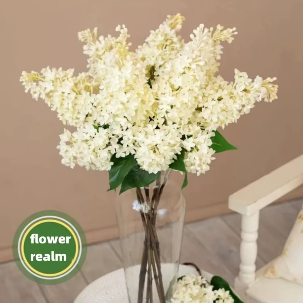 Fleur de lilas artificielle en silicone rose