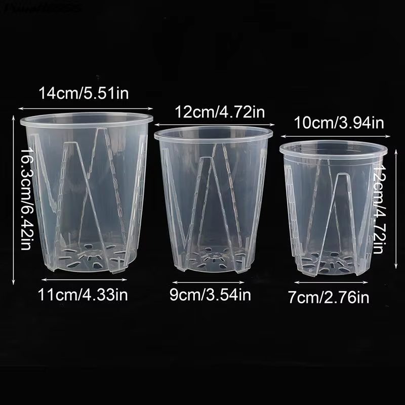 Pot de plante en plastique transparent