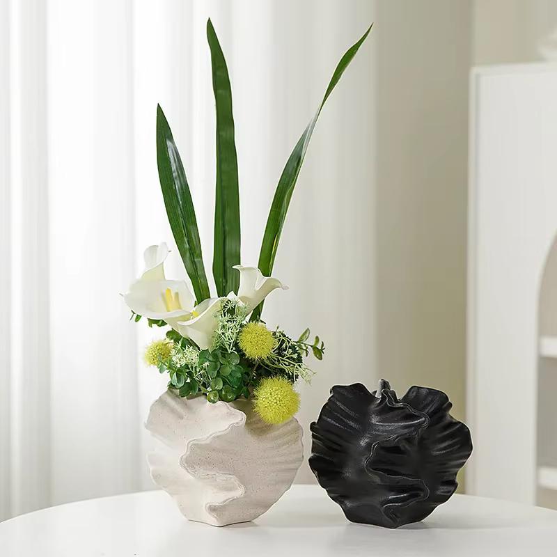 Vase à Fleurs en Céramique en Forme de Pétale