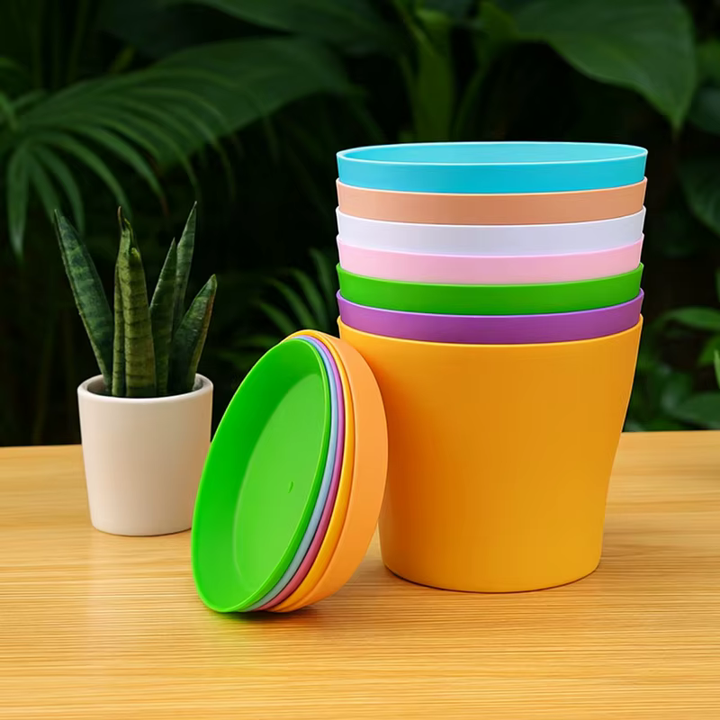 Pot de fleurs multicolore pour plantes