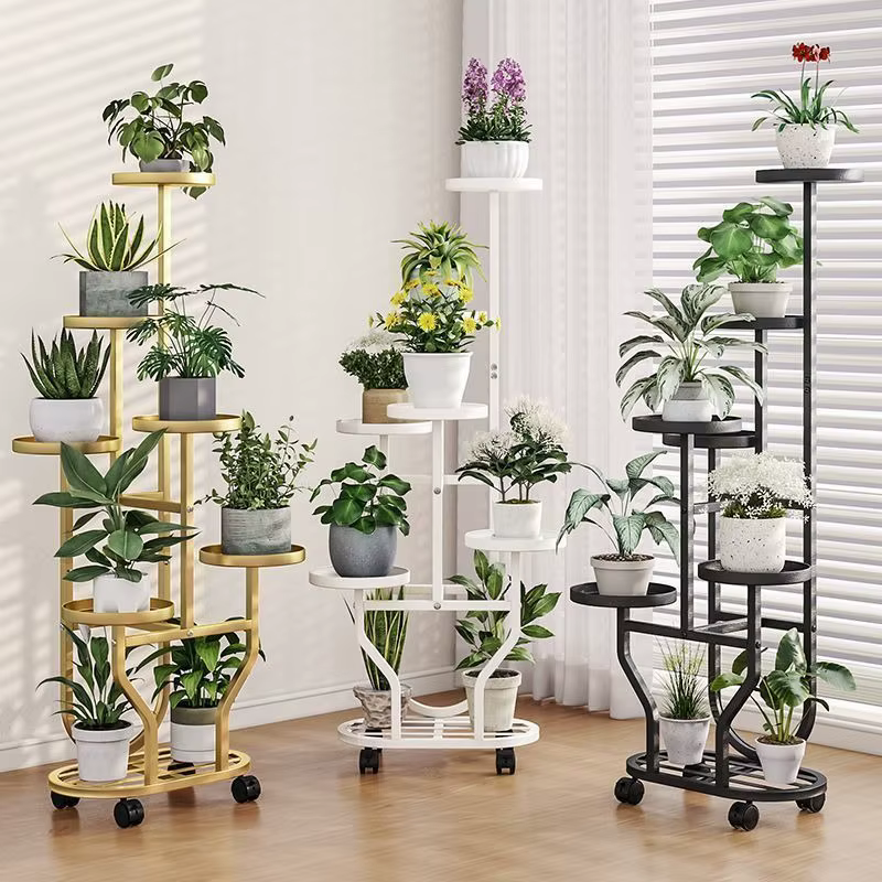 Support pour plantes, étagère de rangement pour roues de fleurs