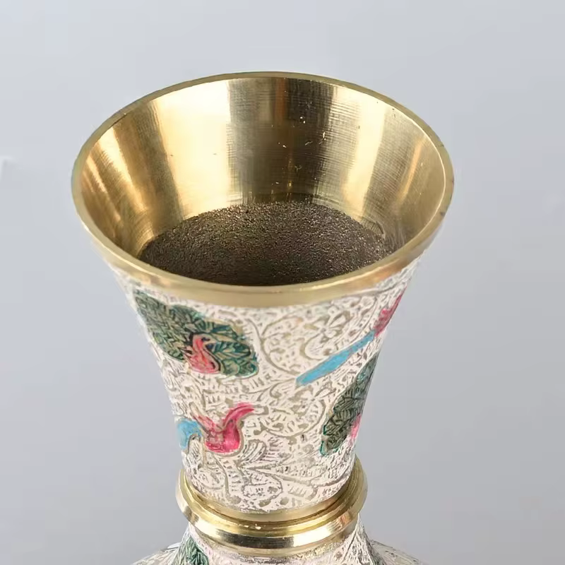 Vase Tibétain en Cuivre pour Décoration de Bureau
