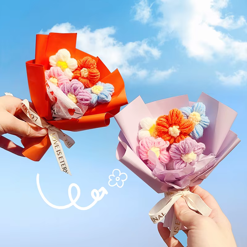 Mini fleurs artificielles au Crochet