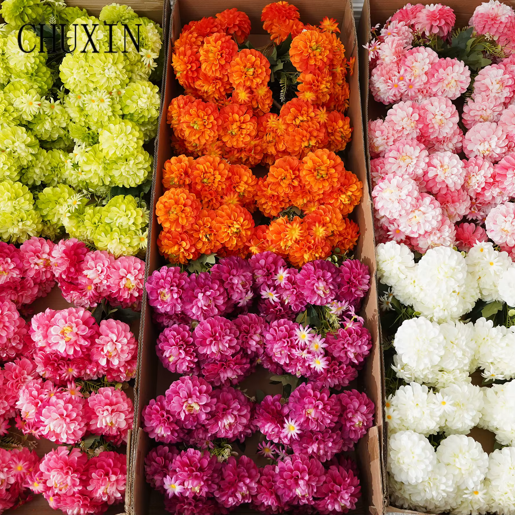 CHUXIN C8414 9 Têtes 1 Bouquet de Chrysanthèmes Artificiels pour Mariage