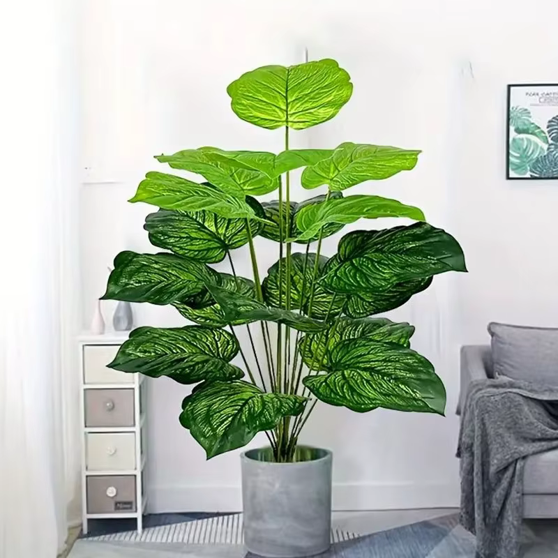 18 grandes feuilles de plante tropicale artificielle