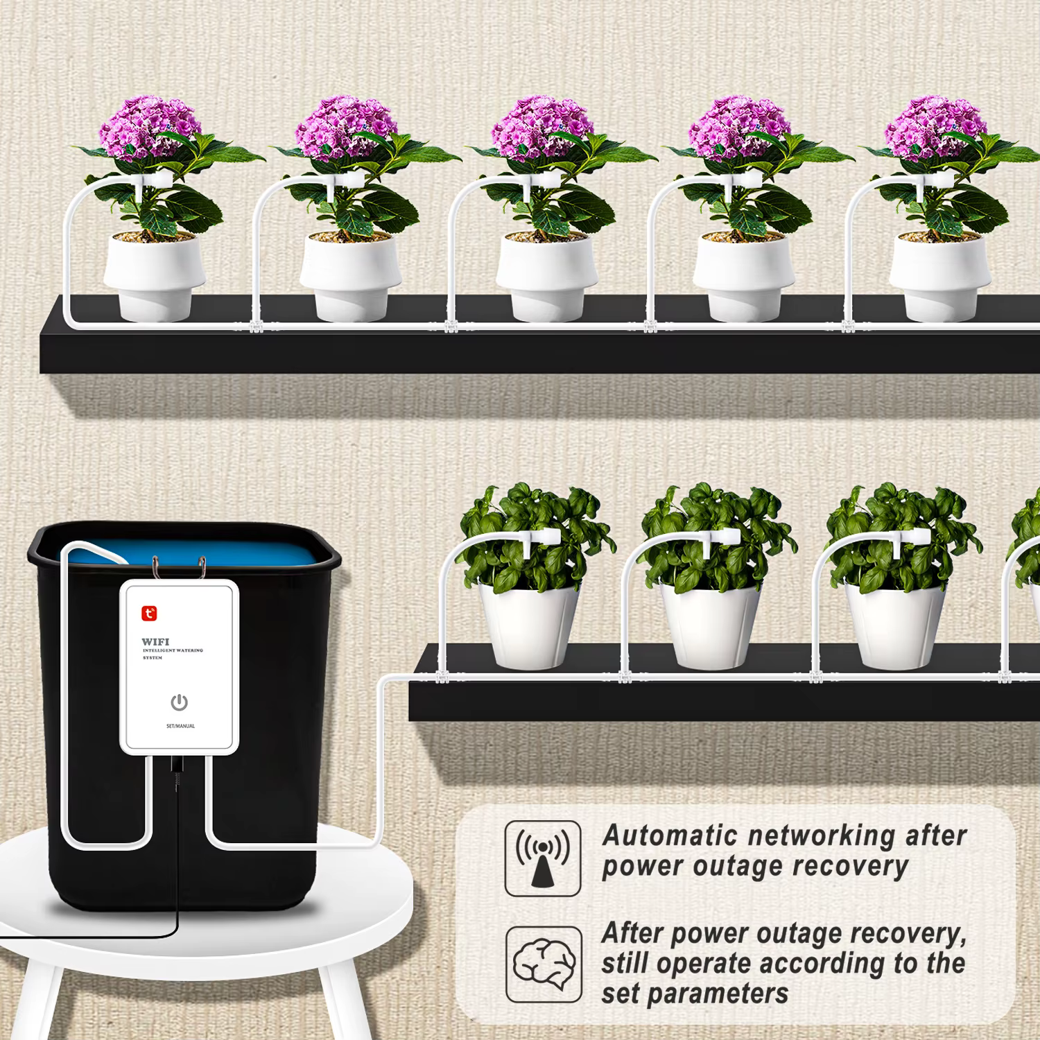Système de pulvérisation intelligent pour plantes de jardin