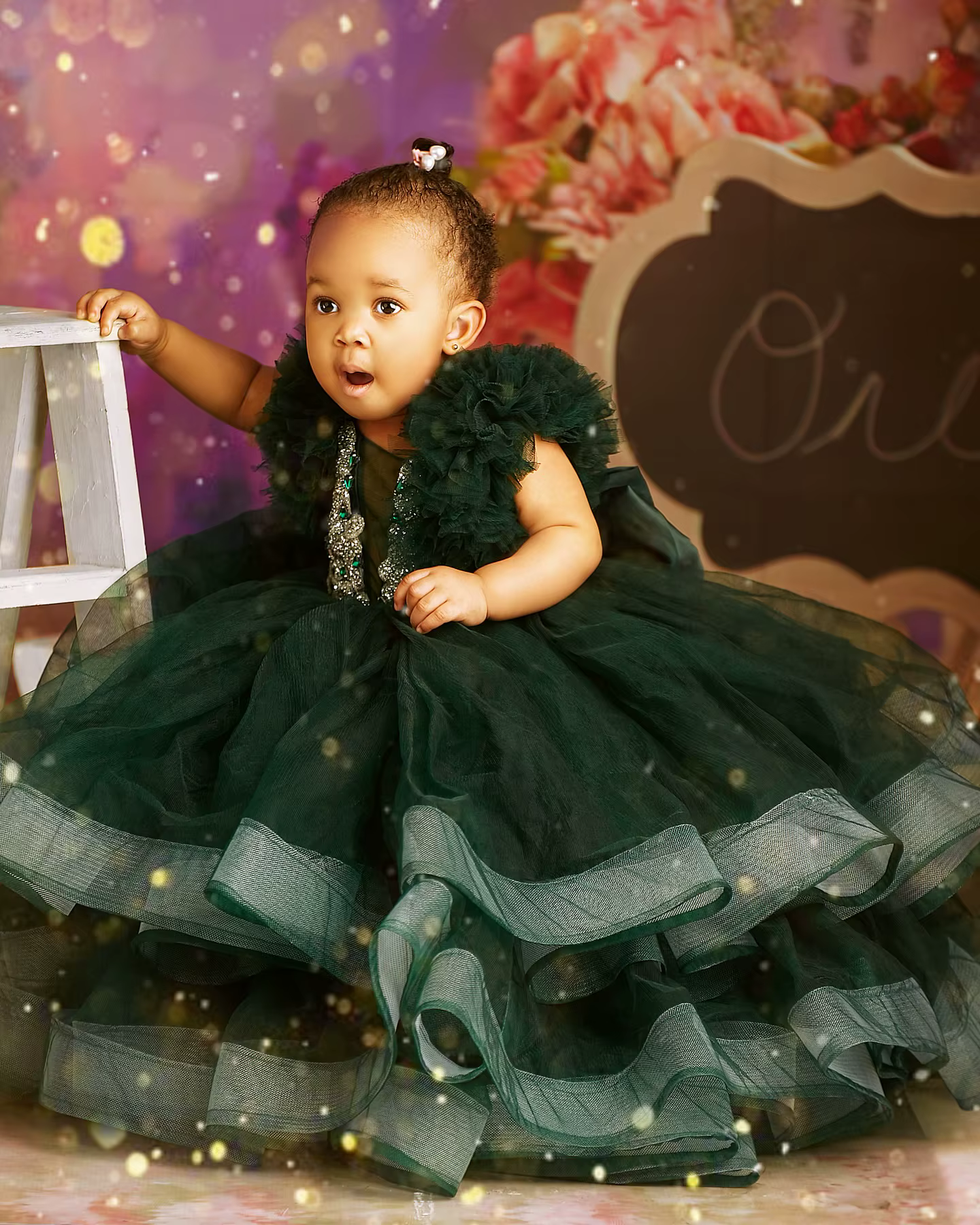 Robes de demoiselle d'honneur vert foncé pour fête de mariage, litière perlée, séance photo d'anniversaire pour bébé fille, Rhd'enfants, n'importe quoi pour la fête