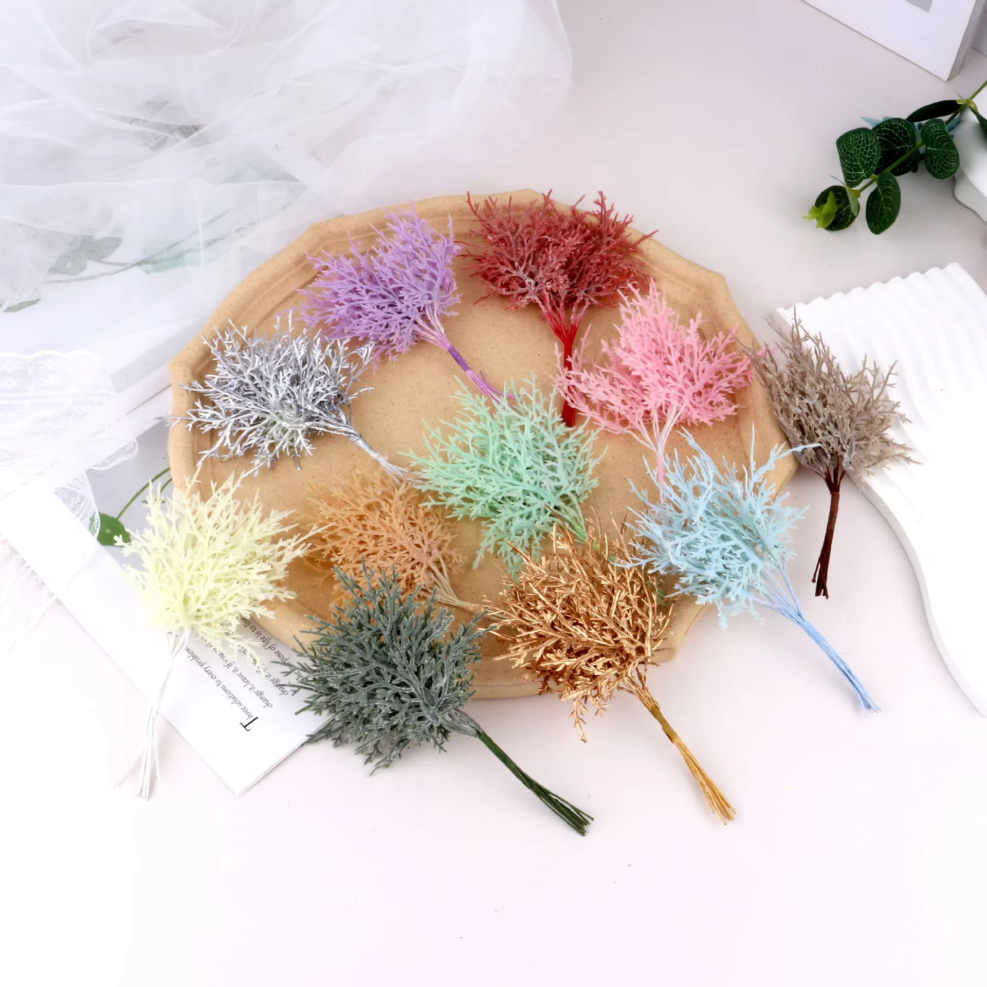Vases à feuilles de Noël pour décoration intérieure