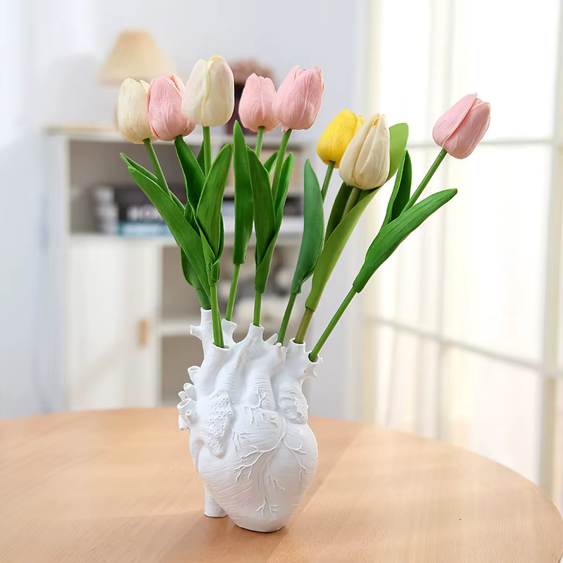 Simulation coeur Vase pot de fleurs résine ornement Arts et artisanat originalité maison bureau Arrangement
