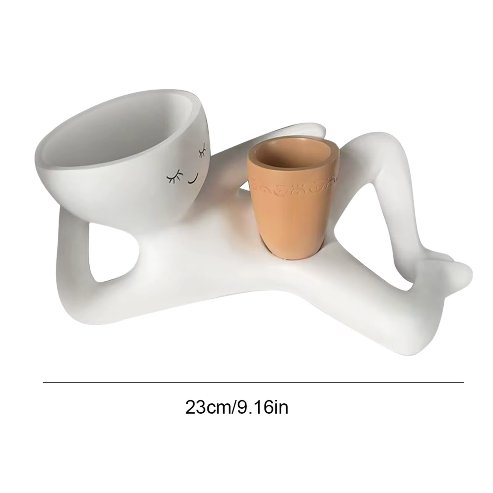 Pot de fleurs en résine « Lazy Guy » – Figurine unique allongée pour plantes succulentes – Décoration maison et jardin