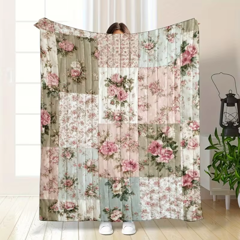 Couverture à motif de fleurs de mer, 1 pièce, pour le printemps, l'été, l'automne, l'hiver, décoration de chambre, cadeau pour canapé de salon, couverture pour la Saint-Valentin