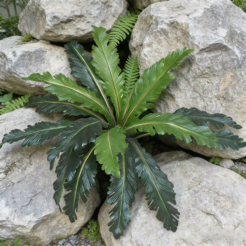 Plantes artificielles de fougère tropicales vertes de 45-50 cm
