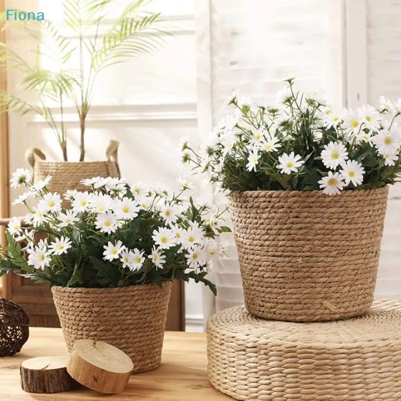 ✔ Panier de fleurs en rotin tressé