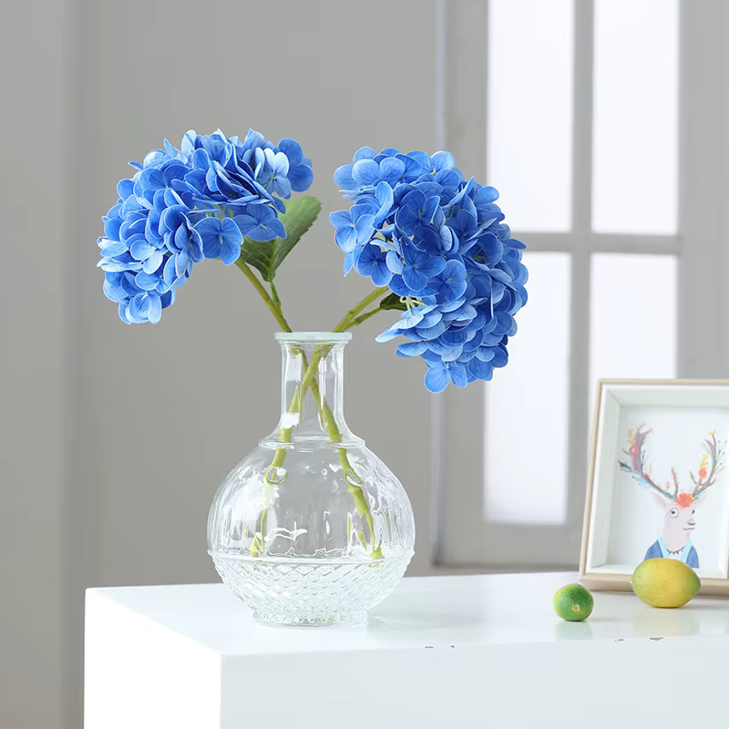 Fleurs d'hortensia artificielles hydratantes film en latex vrai toucher