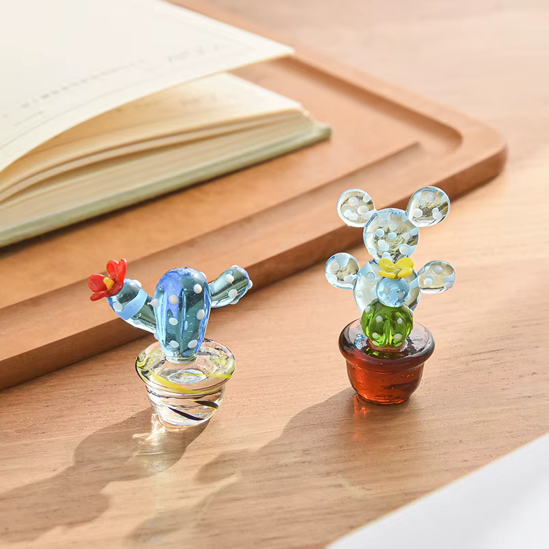 Figurines de Cactus en verre de Murano faites à la main
