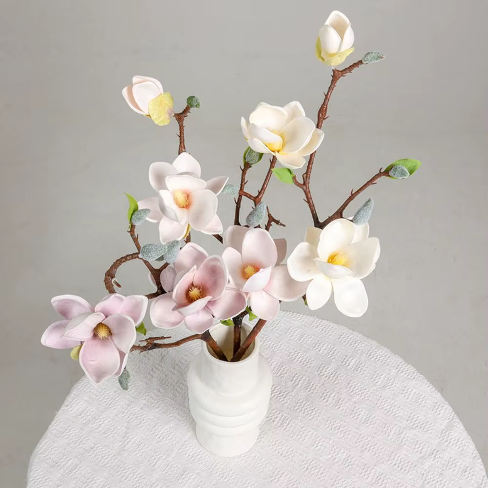 Simulation de haute qualité grande Magnolia artificielle de luxe fleur