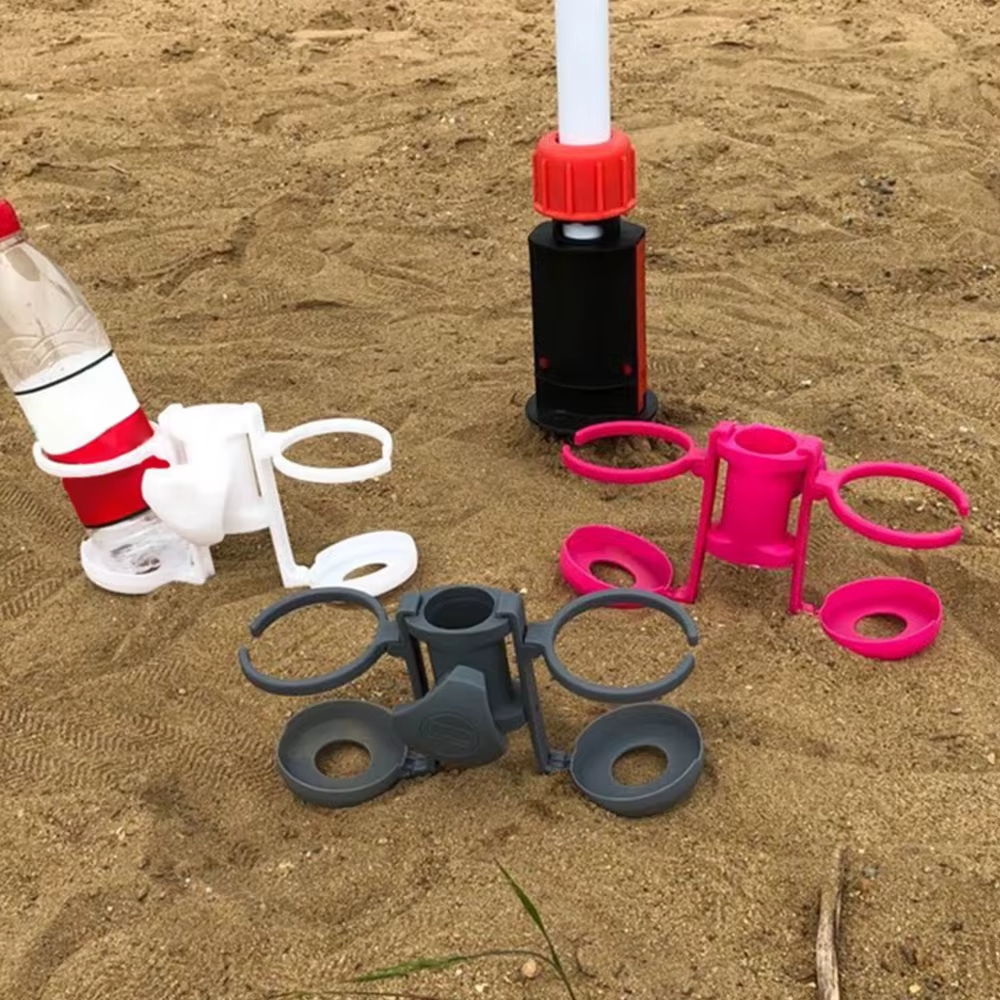 Porte-boissons pour parasol de plage, plateau à tasses Portable pour bord de piscine/bateau, accessoire de Patio en plastique avec pince réglable pour Parasols