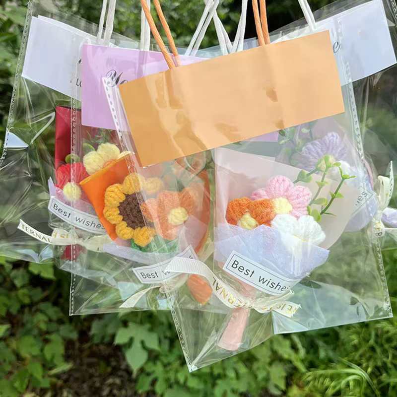 Mini bouquet de fleurs au crochet