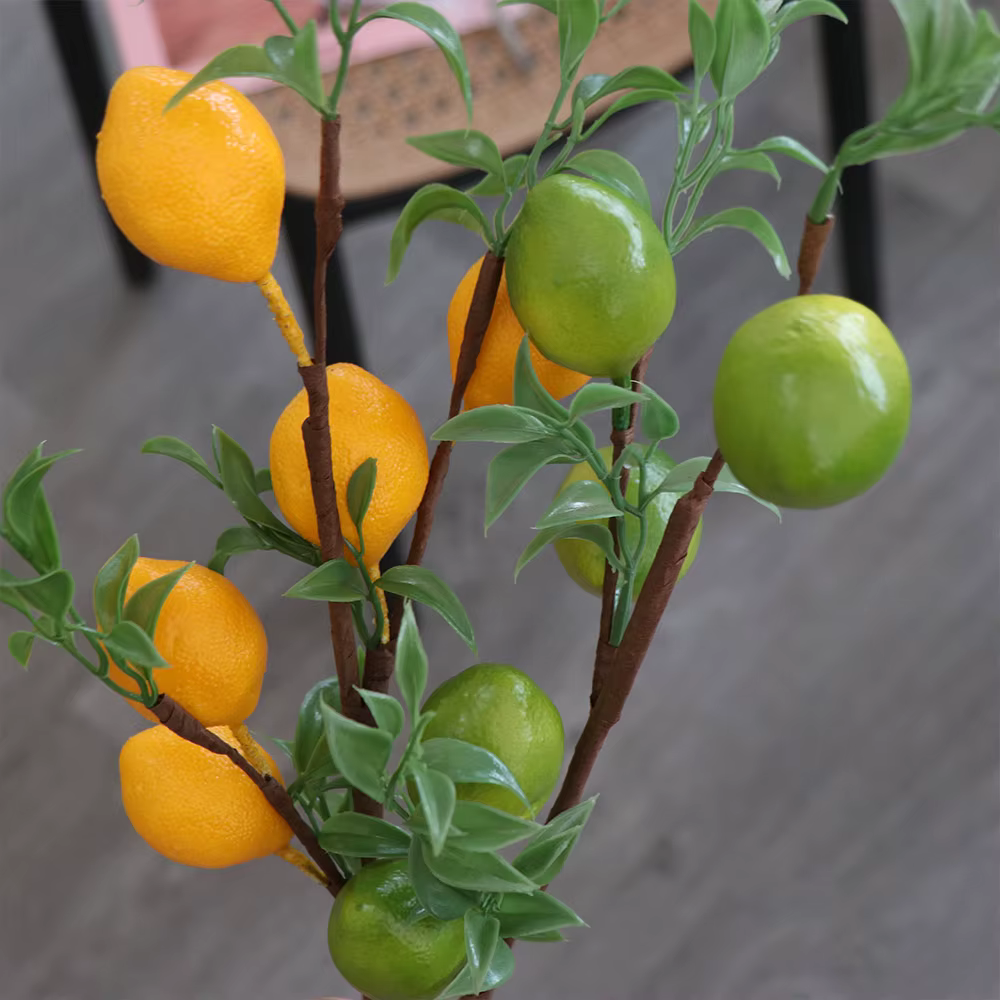 Branche de citron artificielle en plastique