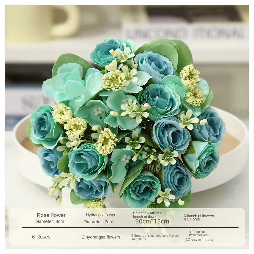 5 fourchettes plante verte artificielle Arrangement floral Tiffany Rose mariage décoration de la maison aménagement