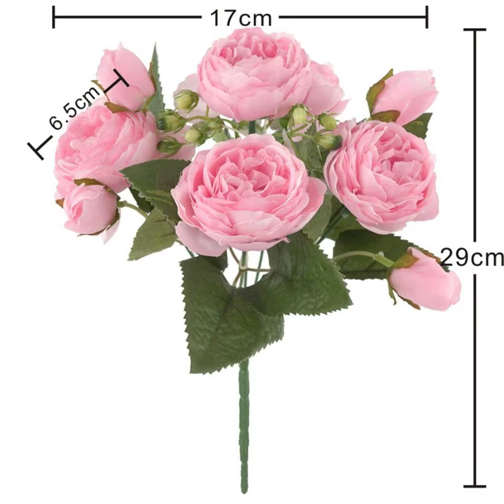 1 bouquet de fleurs pivoines en soie
