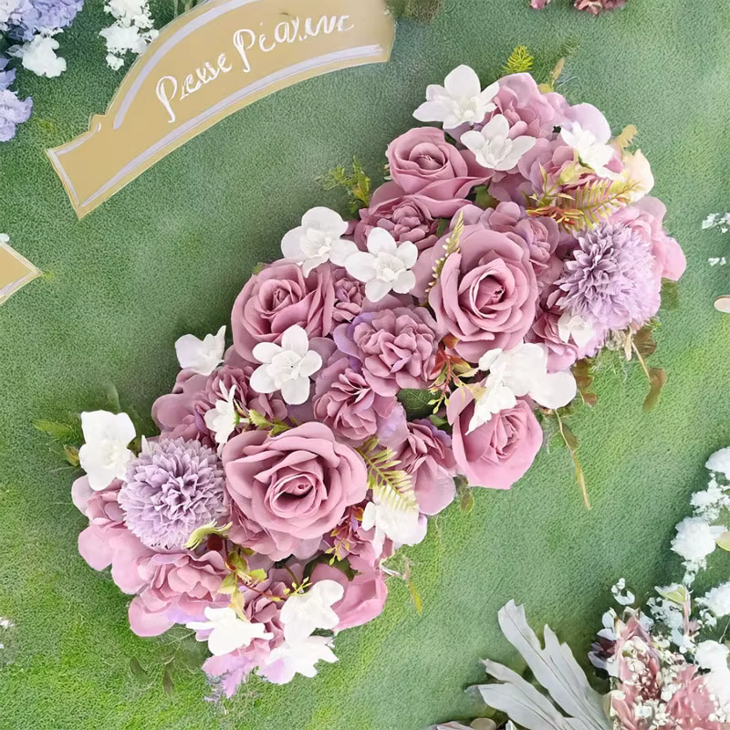 50CM Artificial Rose Ground Flower Arrangement Eucalyptus