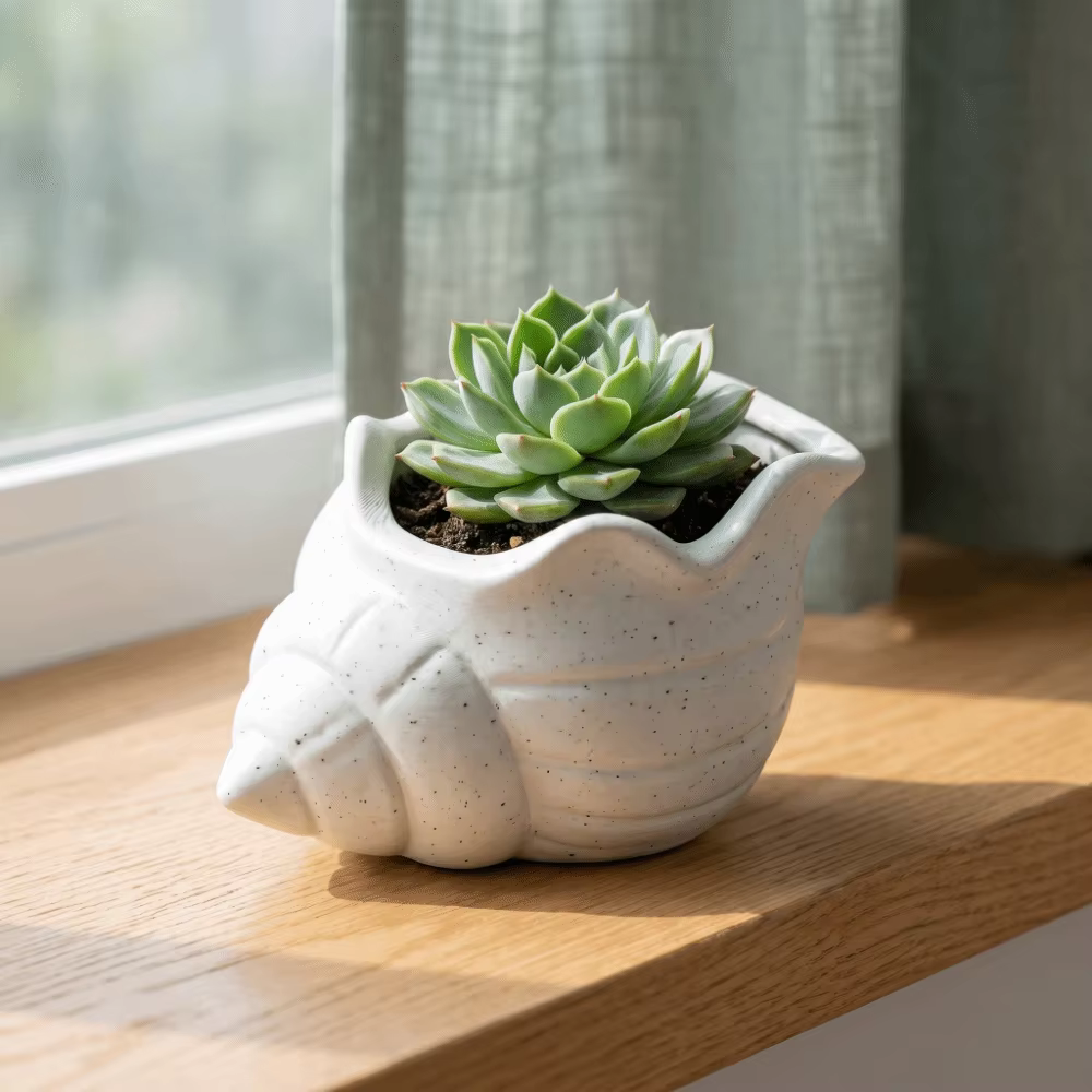 Pot de fleurs amusant en forme de coquillage imprimé en 3D