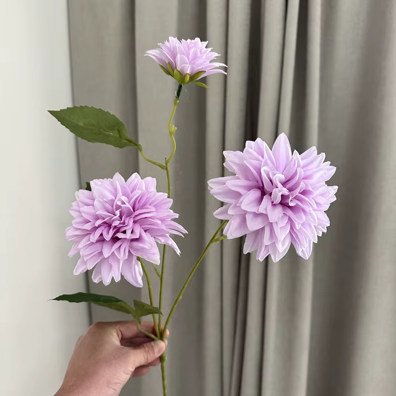 Dahlias en soie réaliste pour fête de mariage couronne de noël anniversaire bricolage maison bureau Vase décoration fleur artificielle