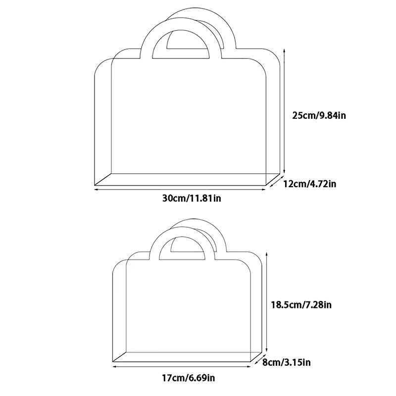 Sac à main Transparent en PET pour Bouquet de fleurs fraîches