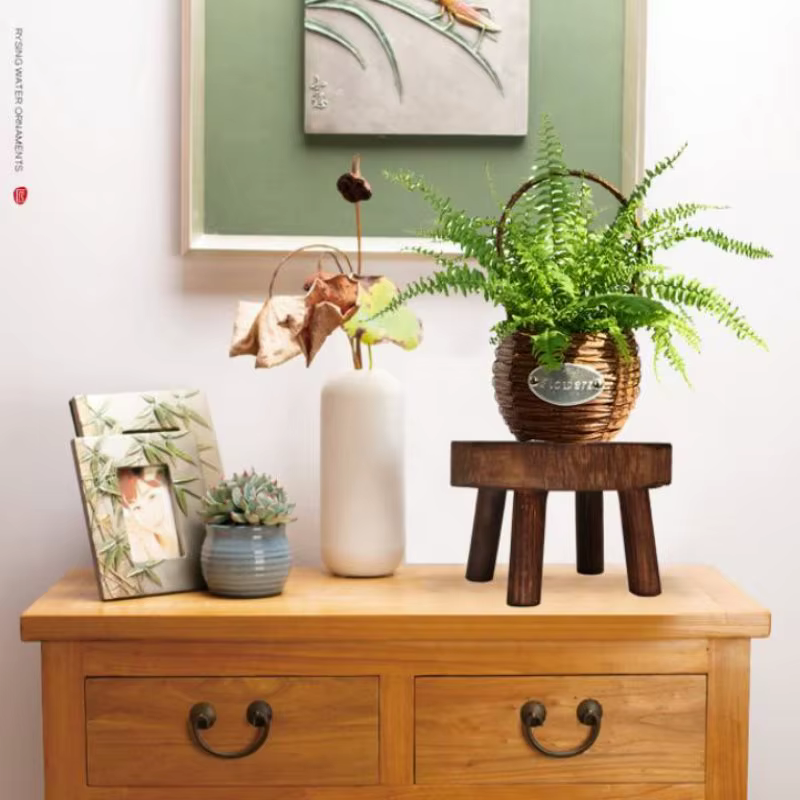 Support de plante en bois