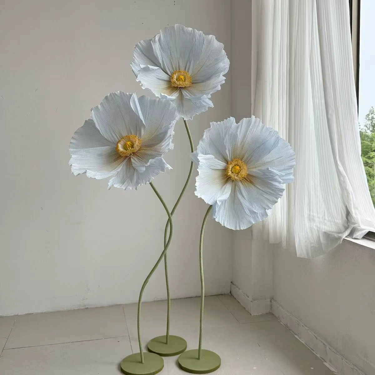 Ensemble de 3 fleurs de sol de Simulation de pavot