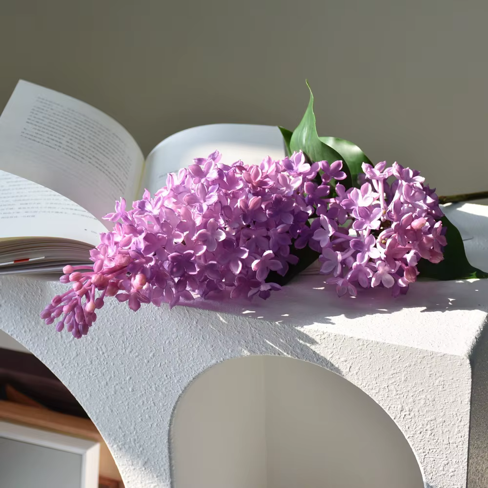 Nouvelle Fleur Artificielle en Silicone Lilas