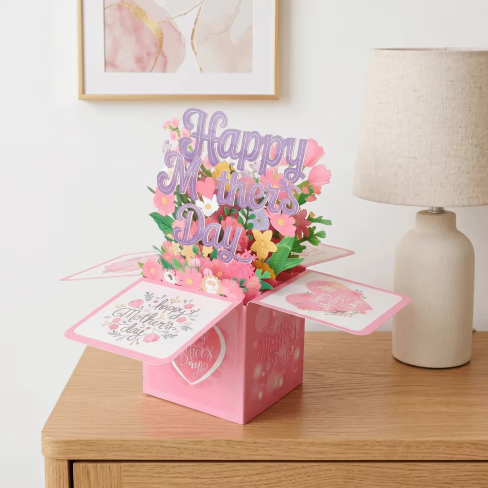 Cartes de Vœux 3D Universelles pour la Fête des Mères : Bouquet Floral Doux