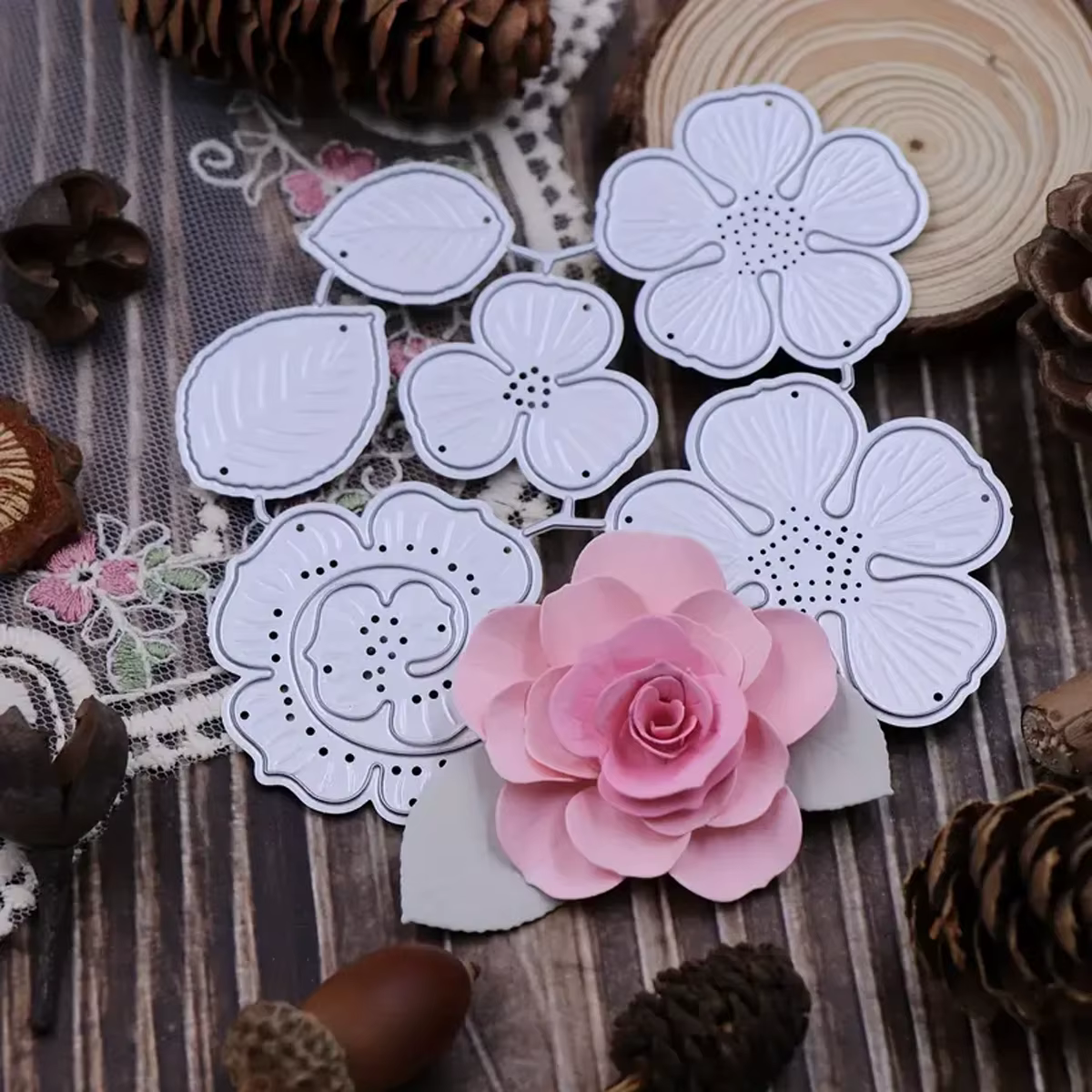Moule de découpe en métal motif floral pour scrapbooking, décoration d'album photo et création de cartes