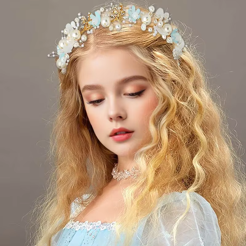 Couronne de tête pour enfants, couronne de fleurs pour cheveux, couronne de fleurs, couvre-chef pour filles, diadèmes de fleurs, cercle HH01