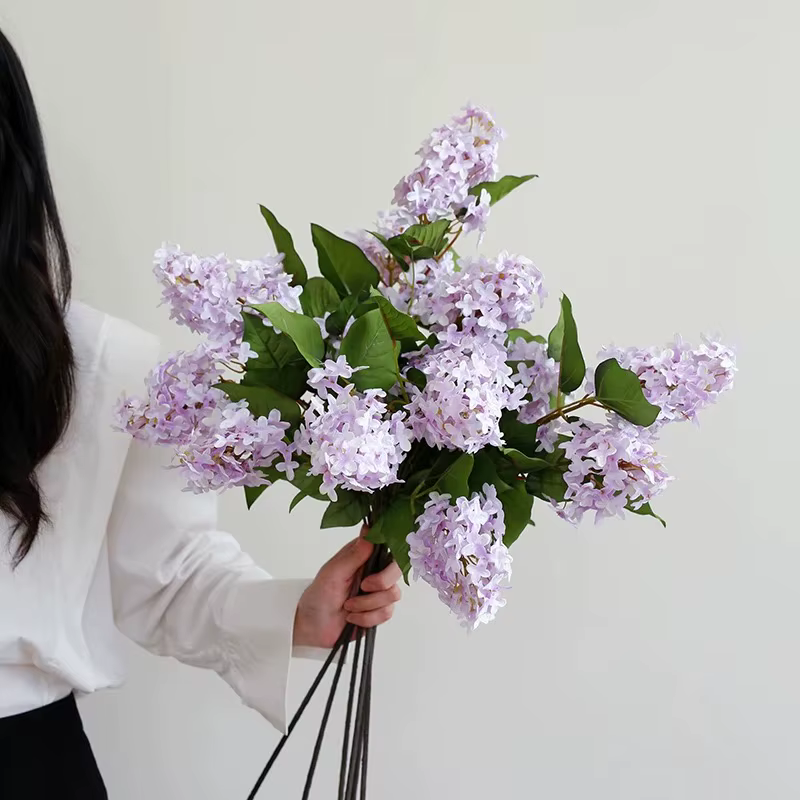 3 pièces de fleurs artificielles de lilas de printemps pour arrangement floral