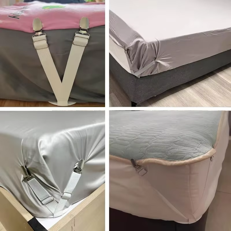 Attaches de drap de lit réglables, sangles élastiques pour draps, attaches de literie ajustables pour la maison et l'hôtel